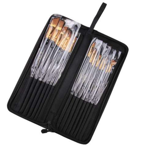 New 15 Pcs Professional Art Watercolor Paint Brush Set For Painter Artist Painting